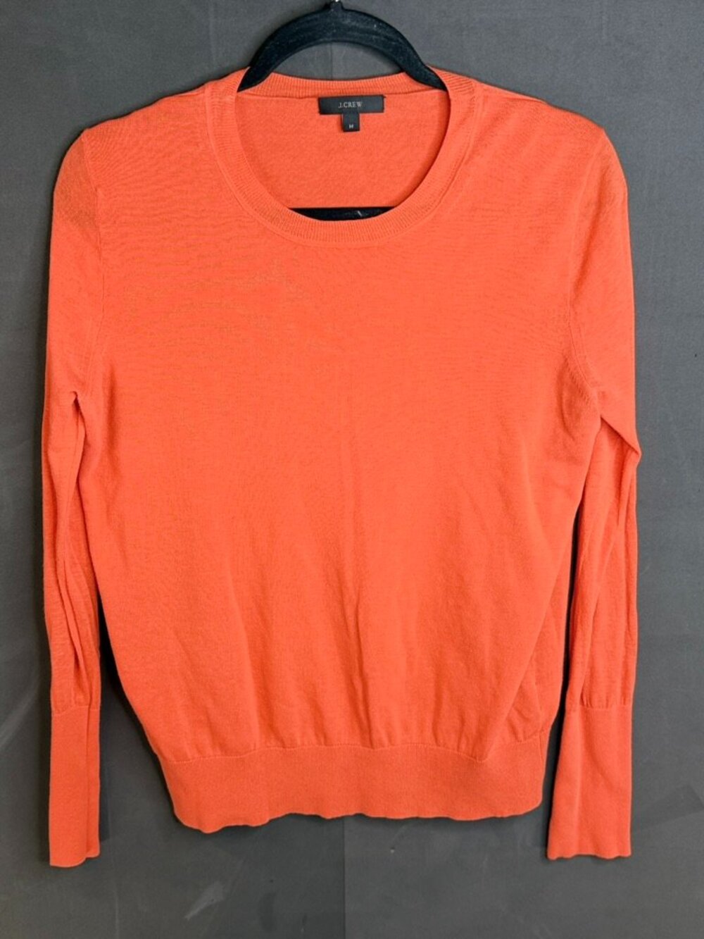 J Crew Sweater Women’s Long Fitted Sleeve Rust Color Relaxed Size M Soft